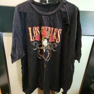 black distressed graphic tee 3X